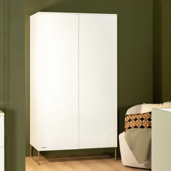 Kidsmill Intense II Babykamer Wit / Patinated Brass | Ledikant 60 x 120 cm + Commode