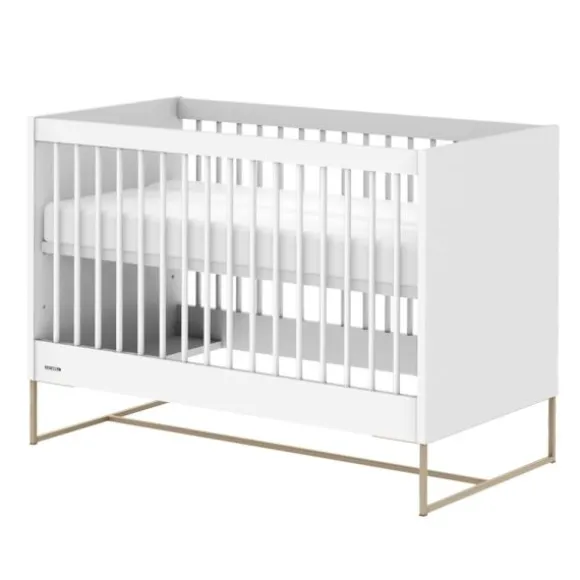 Kidsmill Intense II Babykamer Wit / Patinated Brass | Ledikant 60 x 120 cm + Commode
