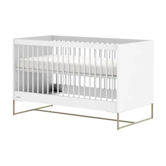 Kidsmill Intense II Babykamer Wit / Patinated Brass | Ledikant 60 x 120 cm + Commode