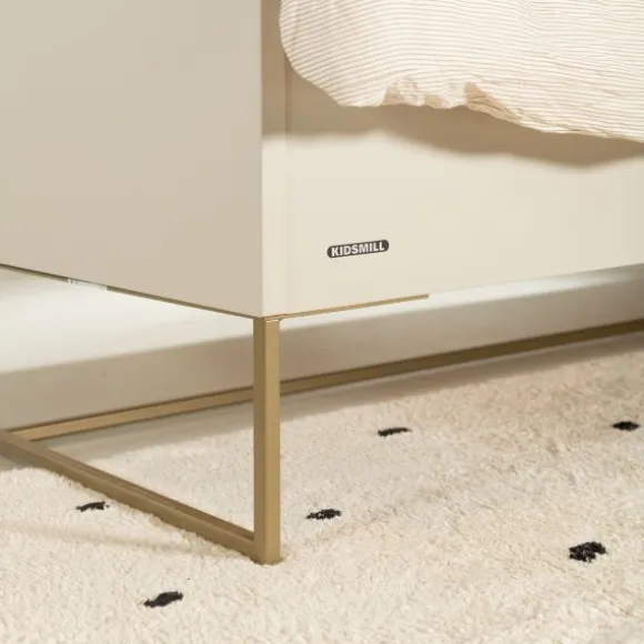 Kidsmill Intense II Bedbank 90 x 200 - Oatmeal / Patinated Brass