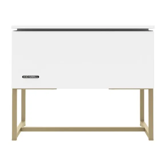 Kidsmill Intense II Kinderkamer Wit / Patinated Brass | Bedbank 90 x 200 cm + Bureau
