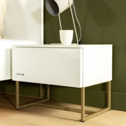 Kidsmill Intense II Kinderkamer Wit / Patinated Brass | Bedbank 90 x 200 cm + Bureau