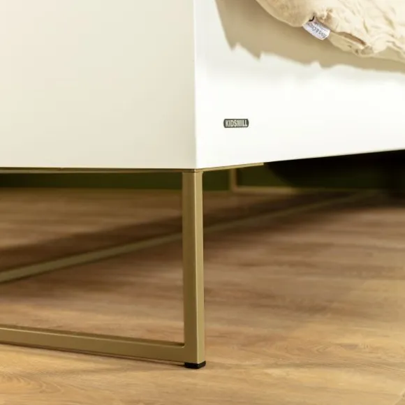 Kidsmill Intense II Kinderkamer Wit / Patinated Brass | Bedbank 90 x 200 cm + Bureau