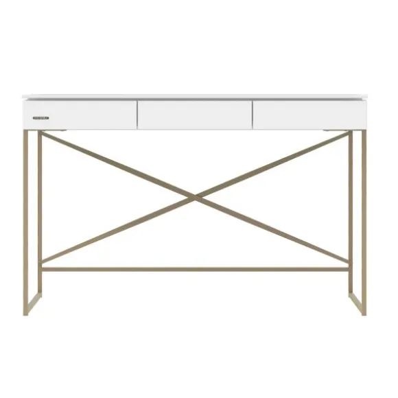 Kidsmill Intense II Kinderkamer Wit / Patinated Brass | Bedbank 90 x 200 cm + Bureau