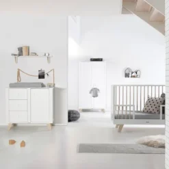 Kidsmill Lars Babykamer Wit / Naturel | Bed 60 x 120 cm + Commode