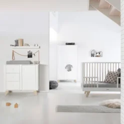 Kidsmill Lars Babykamer Wit / Naturel | Bed 60 x 120 cm + Commode