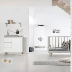 Kidsmill Lars Babykamer Wit / Naturel | Bed 60 x 120 cm + Commode