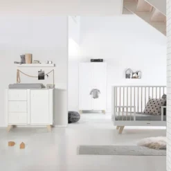 Kidsmill Lars Babykamer Wit / Naturel | Bed 60 x 120 cm + Commode