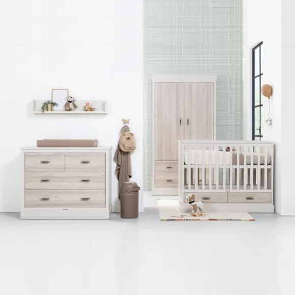 Kidsmill Ledikant 60 x 120 cm - Incl. RVS-Greep - Oatmeal / Eiken