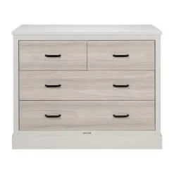 Kidsmill Newport Babykamer Incl. Zwarte Grepen - Oatmeal / Eiken | Ledikant 60 x 120 cm + Commode