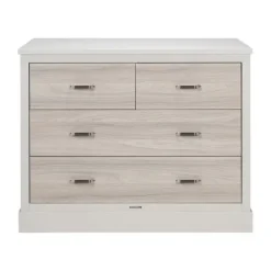 Kidsmill Newport Babykamer Incl. RVS Grepen - Oatmeal / Eiken | Ledikant 60 x 120 cm + Commode + Kast