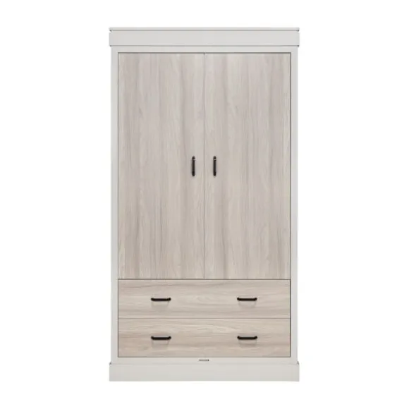 Kidsmill Newport Babykamer Incl. RVS Grepen - Oatmeal / Eiken | Ledikant 60 x 120 cm + Commode + Kast