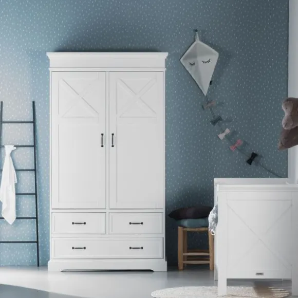 Kidsmill Savigno Kledingkast 2-Deurs Met Kruis Wit