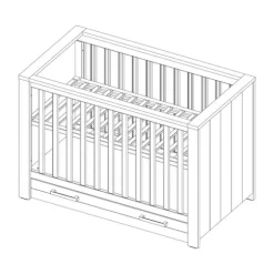 Kidsmill Sem Nautic Babykamer Grijs | Bed 60 x 120 cm + Commode