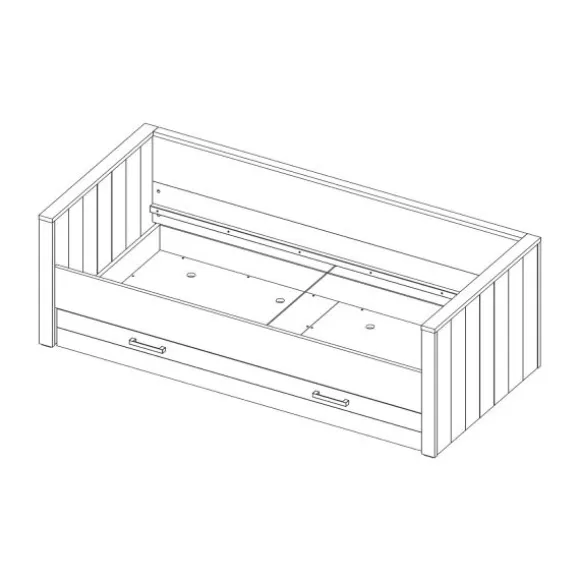 Kidsmill Sem Nautic Grijs Bedbank Met Lade 90 x 200 cm