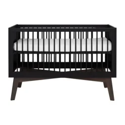 Kidsmill Sixties Babybed Zwart Mat / Walnoot 70 x 140 cm