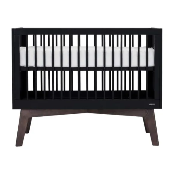 Kidsmill Sixties Babybed Zwart Mat / Walnoot 60 x 120 cm