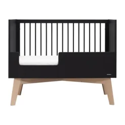 Kidsmill Sixties Babybed Zwart Mat / Naturel 60 x 120 cm