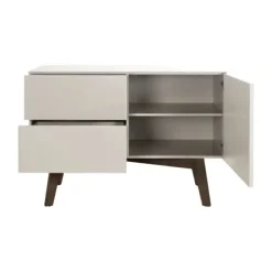 Kidsmill Sixties Babykamer Oatmeal / Walnoot | Bed 60 x 120 cm + Commode