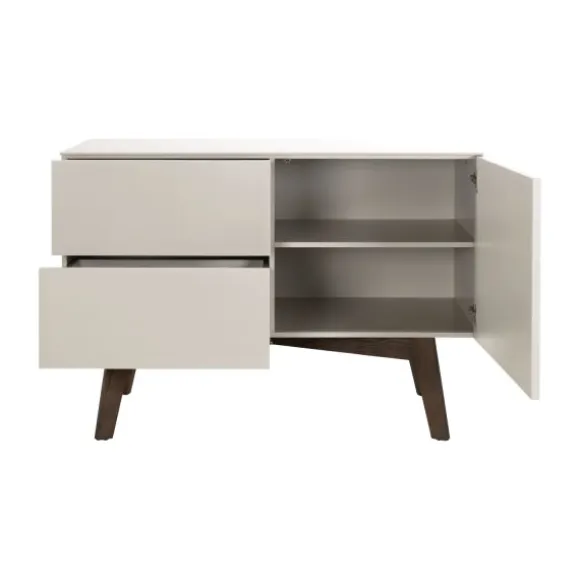 Kidsmill Sixties Babykamer Oatmeal / Walnoot | Commode + Kast 2-Deurs