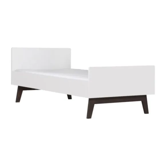 Kidsmill Sixties Kinderkamer Wit Mat / Walnoot | Bed 90 x 200 cm + Kast 2-Deurs
