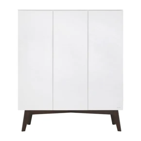 Kidsmill Sixties Kinderkamer Wit Mat / Walnoot | Bed 90 x 200 cm + Kast 2-Deurs