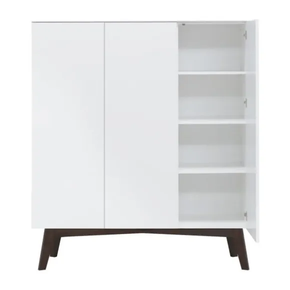 Kidsmill Sixties Kinderkamer Wit Mat / Walnoot | Bed 90 x 200 cm + Kast 2-Deurs