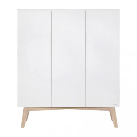 Kidsmill Sixties Kinderkamer Wit Mat / Naturel | Bed 90 x 200 + Bureau + Kast 2-Deurs