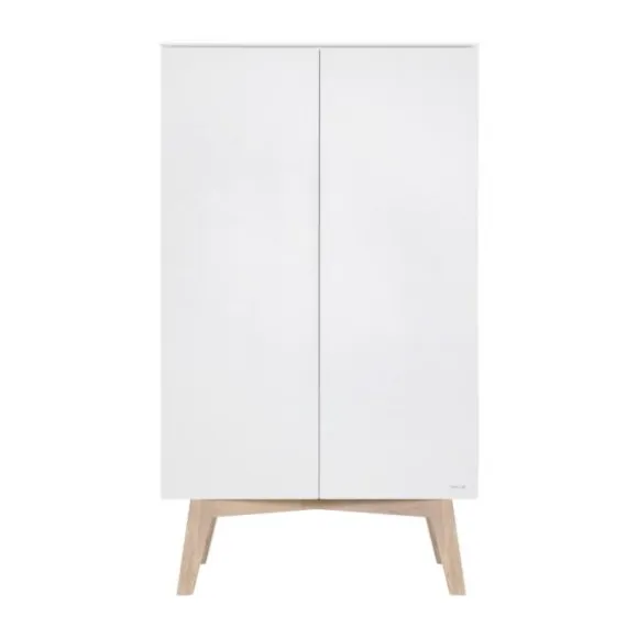 Kidsmill Sixties Kinderkamer Wit Mat / Naturel | Bed 90 x 200 + Bureau + Kast 2-Deurs