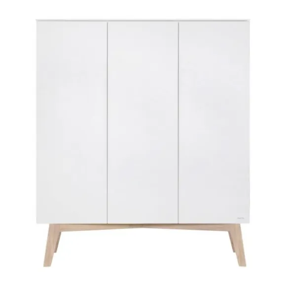 Kidsmill Sixties Kledingkast 3-deurs Wit Mat / Naturel