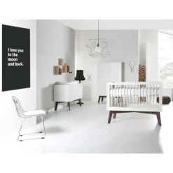 Kidsmill Sixties Kledingkast 2-Deurs Wit Mat / Walnoot