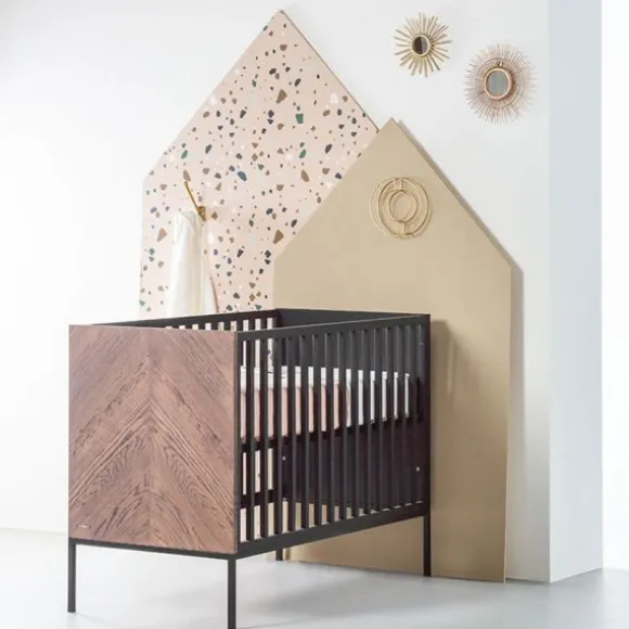 Kidsmill Vince Babybed Black / Oak 60 x 120 cm