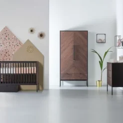 Kidsmill Vince Babybed Black / Oak 60 x 120 cm