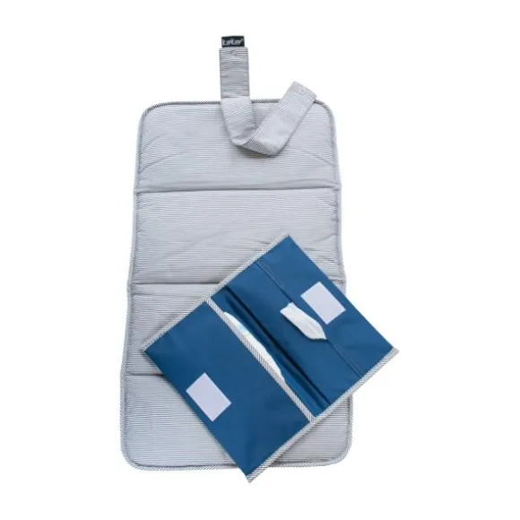 KipKep Napper Verschoonmatje + Luieretui Denim Blue