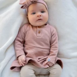 Klein Baby Jurk Rib - maat 50 - Fawn