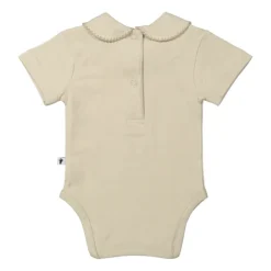 Klein Baby Oxford Tan Romper Met Kraag - Korte Mouw - Mt. 50 - Beige