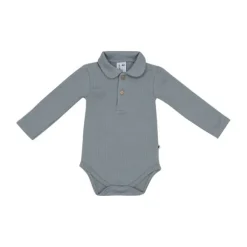 Klein Baby Polo Romper Rib - maat 50 - Stone Green