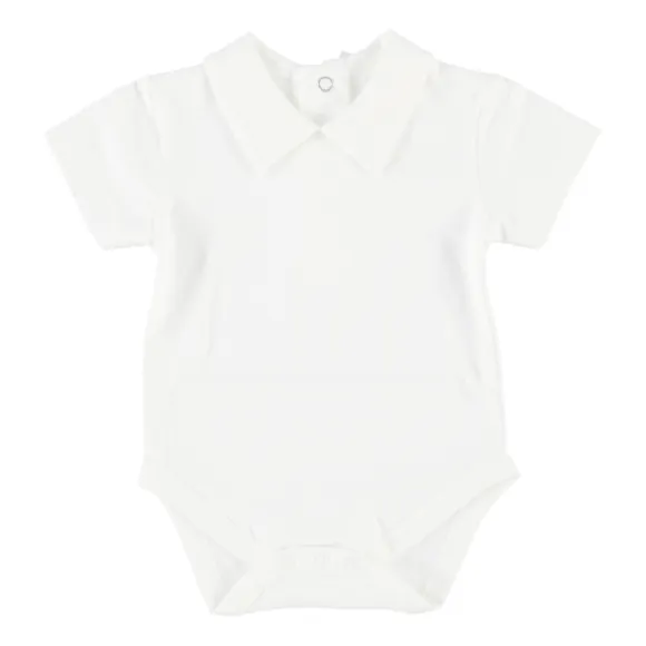 Klein Baby Romper Met Kraag - Korte Mouw - Mt. 50 - Off White
