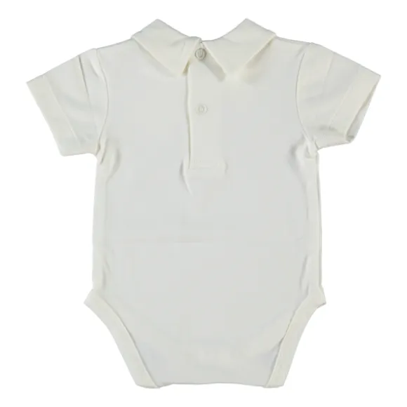 Klein Baby Romper Met Kraag - Korte Mouw - Mt. 50 - Off White
