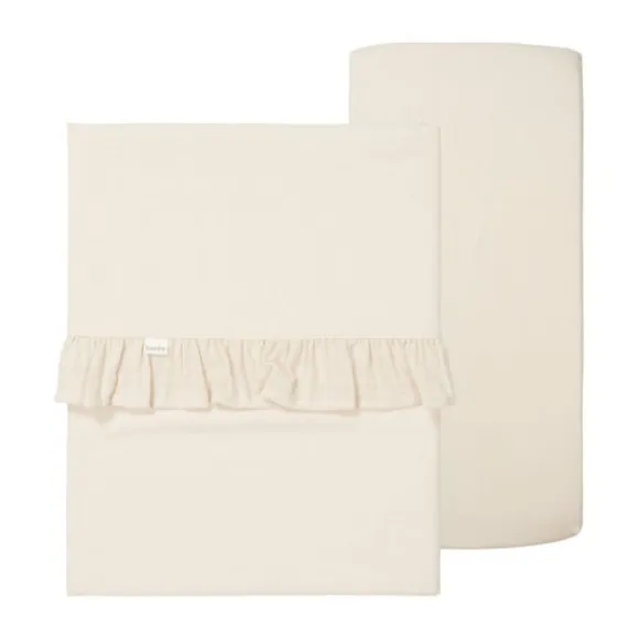 Koeka Faro Ruffle Set Ledikant - Laken En Hoeslaken - Caffe