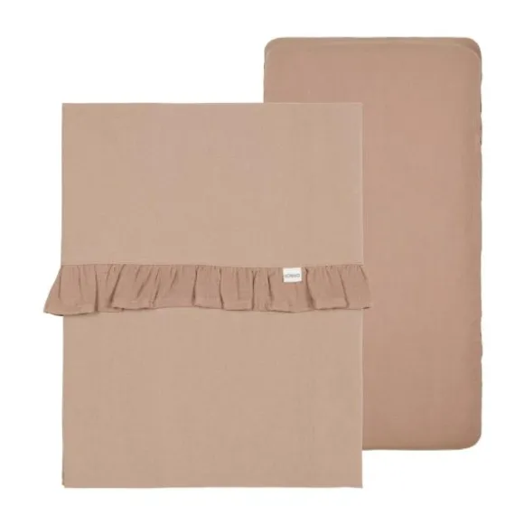 Koeka Faro Ruffle Set Ledikant - Laken En Hoeslaken - Caffe