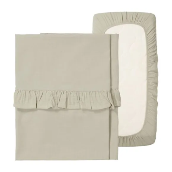 Koeka Faro Ruffle Set Wieg - Laken En Hoeslaken - Caffe