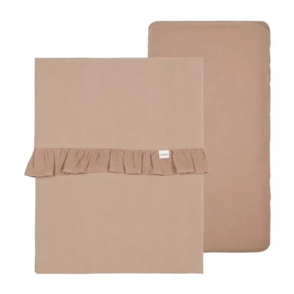 Koeka Faro Ruffle Set Wieg - Laken En Hoeslaken - Caffe