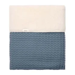 Koeka Oslo Ledikantdeken - Maat 100 x 150 - Wafel/Teddy - Bluestone