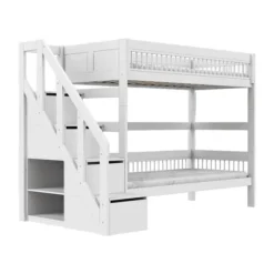 LIFETIME Breeze Stapelbed Met Trapkast - Wit