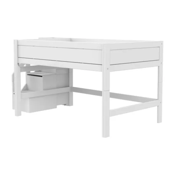 Life Time Halfhoogslaper Deluxe - White Wash - 120 cm - Met Trapkast