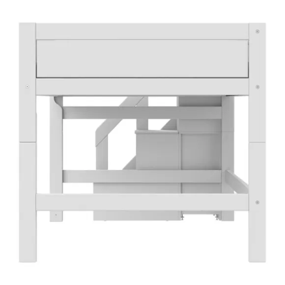 Life Time Halfhoogslaper Deluxe - White Wash - 120 cm - Met Trapkast