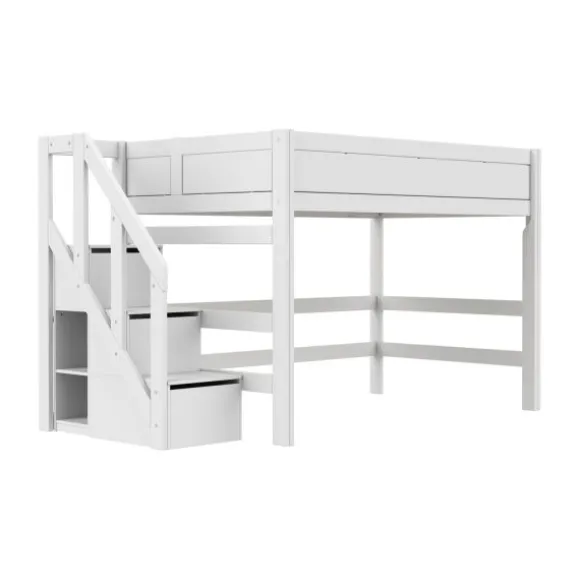 Life Time Hoogslaper Deluxe - White Wash - 152 cm - Met Trapkast