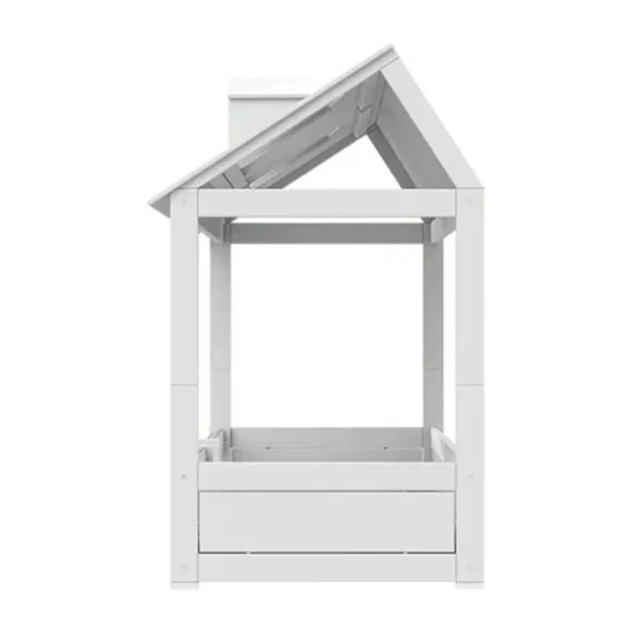 LIFETIME Kidsroom Huisbed Beach House 2‑In‑1 - Premium Rolbodem - Wit