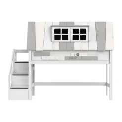 LIFETIME Kidsrooms Halfhoogslaper - My Hangout - Luxe Lattenbodem - Wit Gelakt